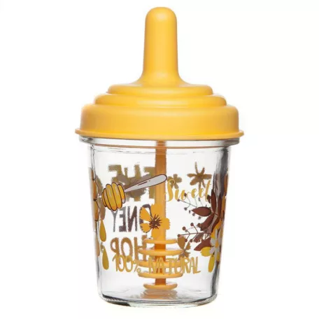 Méztartó Üveg Mézcsurgatóval 320 ml