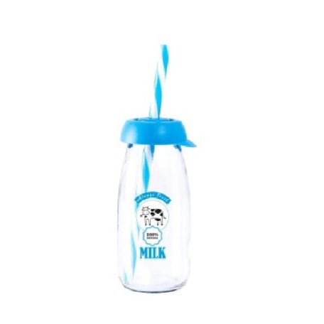 Üveg+Szívószál 250 ML Blue Milk