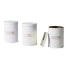 Fém Doboz 3 db-os Szett Kicsi Fehér