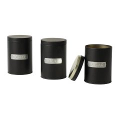 Fém Doboz 3 db-os Szett Kicsi Fekete