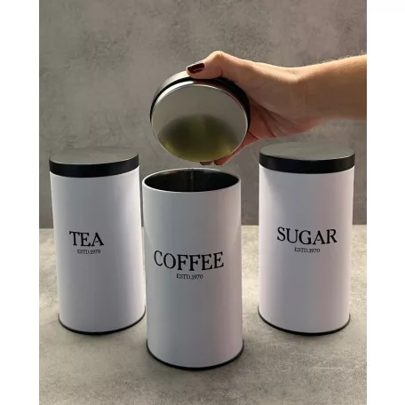 Fém Doboz 3 db-os Szett Nagy Fehér