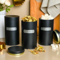 Fém Doboz 3 db-os Szett Nagy Fekete