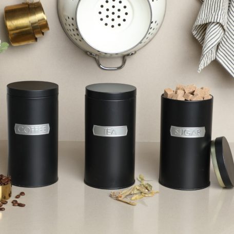 Fém Doboz 3 db-os Szett Nagy Fekete