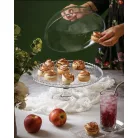 Talpas Üveg Tortatál+Búra 32 Cm  Patisserie