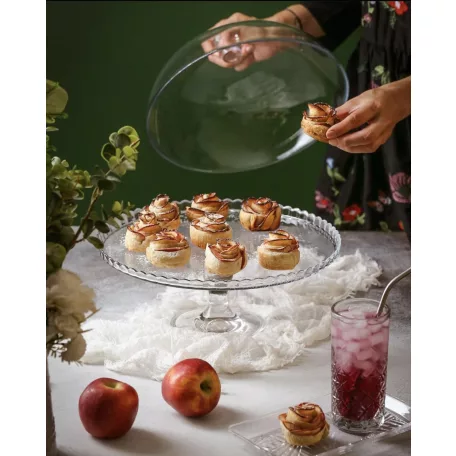 Talpas Üveg Tortatál+Búra 32 Cm  Patisserie