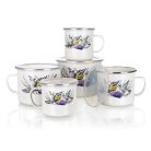 Zománcozott Bögre Tetővel 900 ML Levendulás