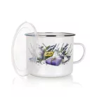 Zománcozott Bögre Tetővel 1400 ML Levendulás