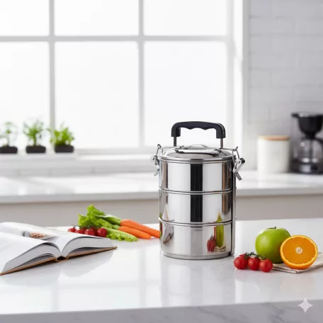 Rozsdamentes Fém Ételhordó 3X0,7 L