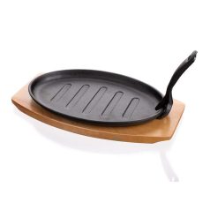 Öntöttvas Serpenyő Fa Deszkával