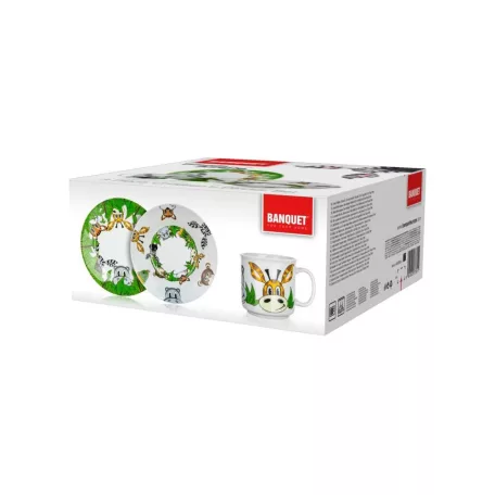 Porcelán Étkészlet 3 részes Jungle