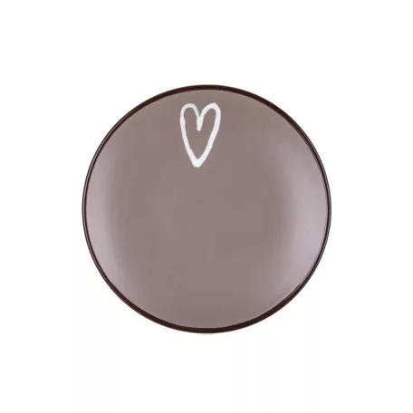 Heart Desszert Tányér 19 cm Brown BANQUET