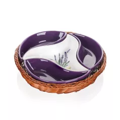   BANQUET Kerámia Kínáló 4 Részes Kosárral 23 Cm Levendula