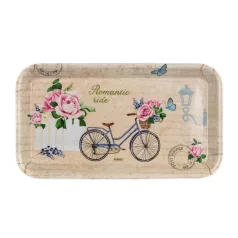 Tálca Melamin Romantic Ride Flowers 29,5 x 16,5 Cm
