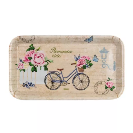 Tálca Melamin Romantic Ride Flowers 29,5 x 16,5 Cm