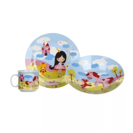 Porcelán Étkészlet 3 részes Királylány